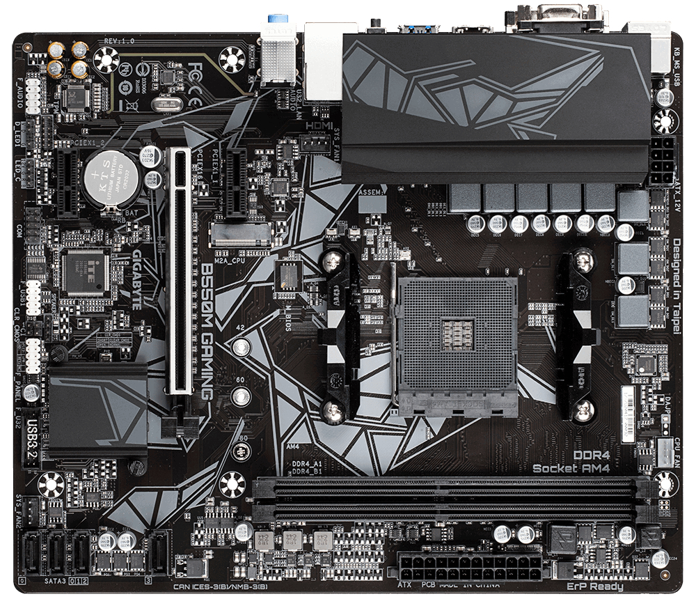 GIGABYTE B550M GAMING Mainboard Mehrfarbig