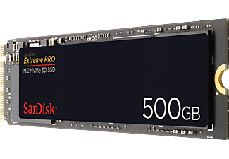 SANDISK Extreme PRO M.2 NVMe 3D - Disque dur (SSD, 500 GB, Gris/Noir)