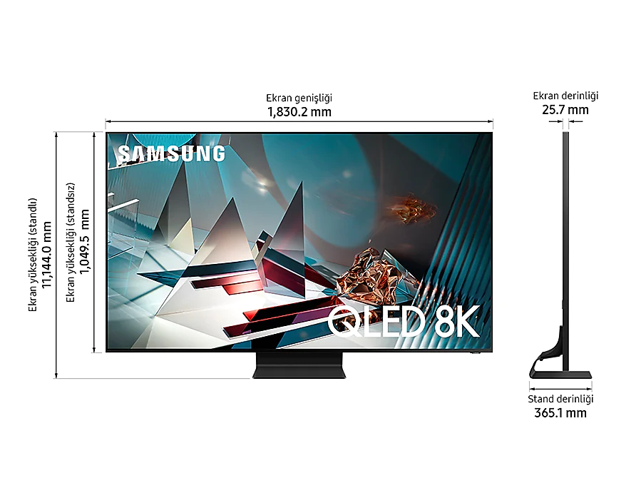 SAMSUNG 75Q800T 75" 189 Ekran Uydu Alıcılı Smart 8K Ultra HD QLED TV