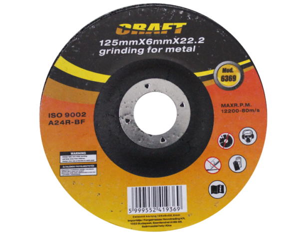 CRAFT 6369 Fémcsiszoló korong,125x6mm