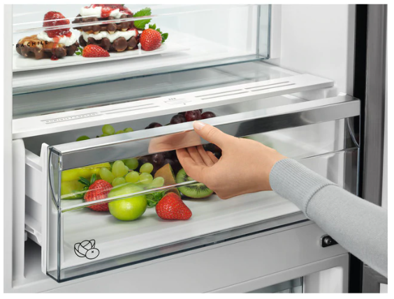 Frigorífico combi - AEG RCB632E5MX, 186 cm, 42 dB, No Frost, 324 l, Inox