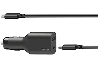 Cargador USB para coche | Hama 00200010, Universal USB C, 2 Negro
