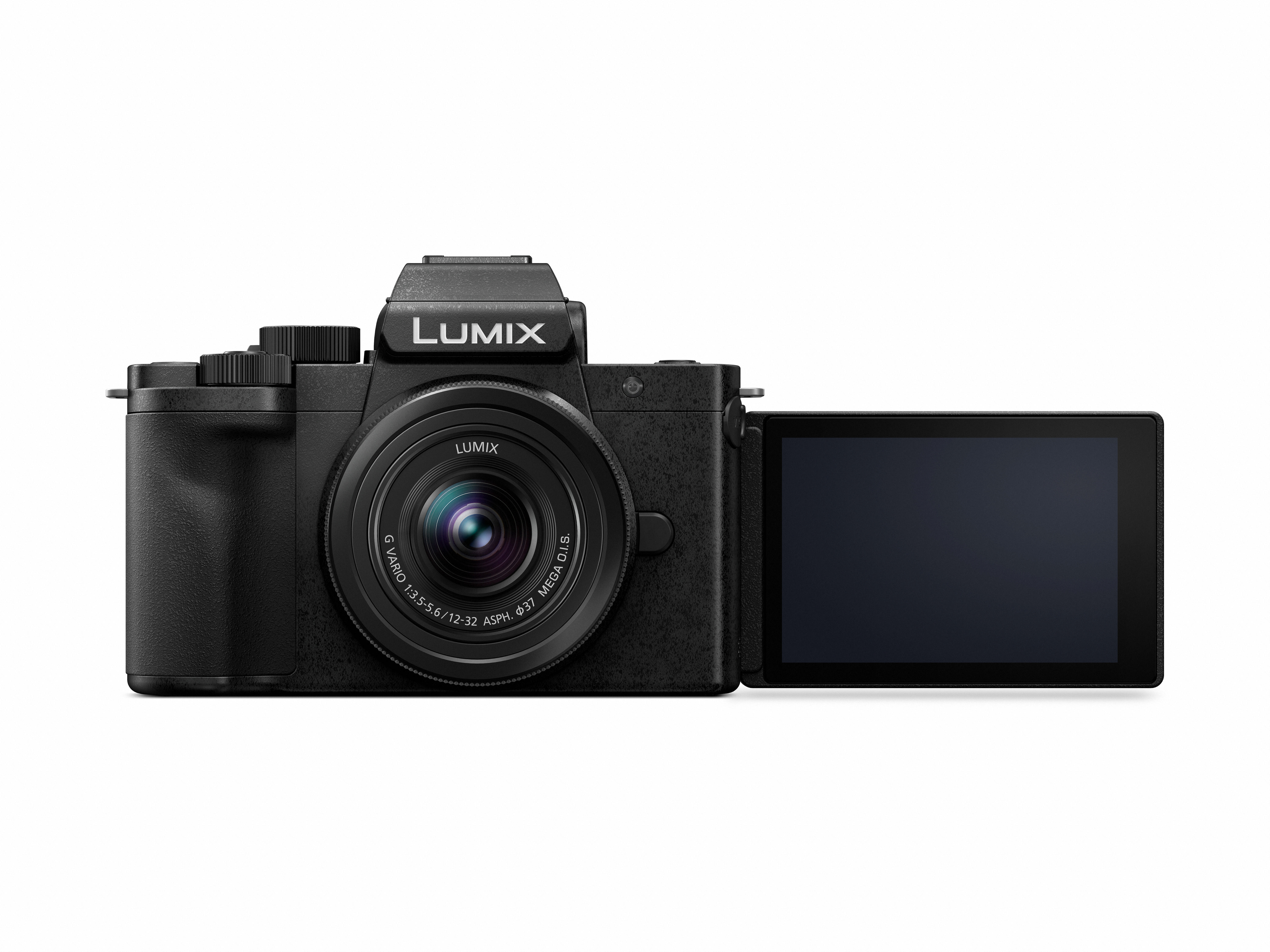 PANASONIC DC-G110WEG-K Kit Systemkamera mit Objektiv 12-32 mm, 35-100 mm, 7,5 cm Display Touchscreen
