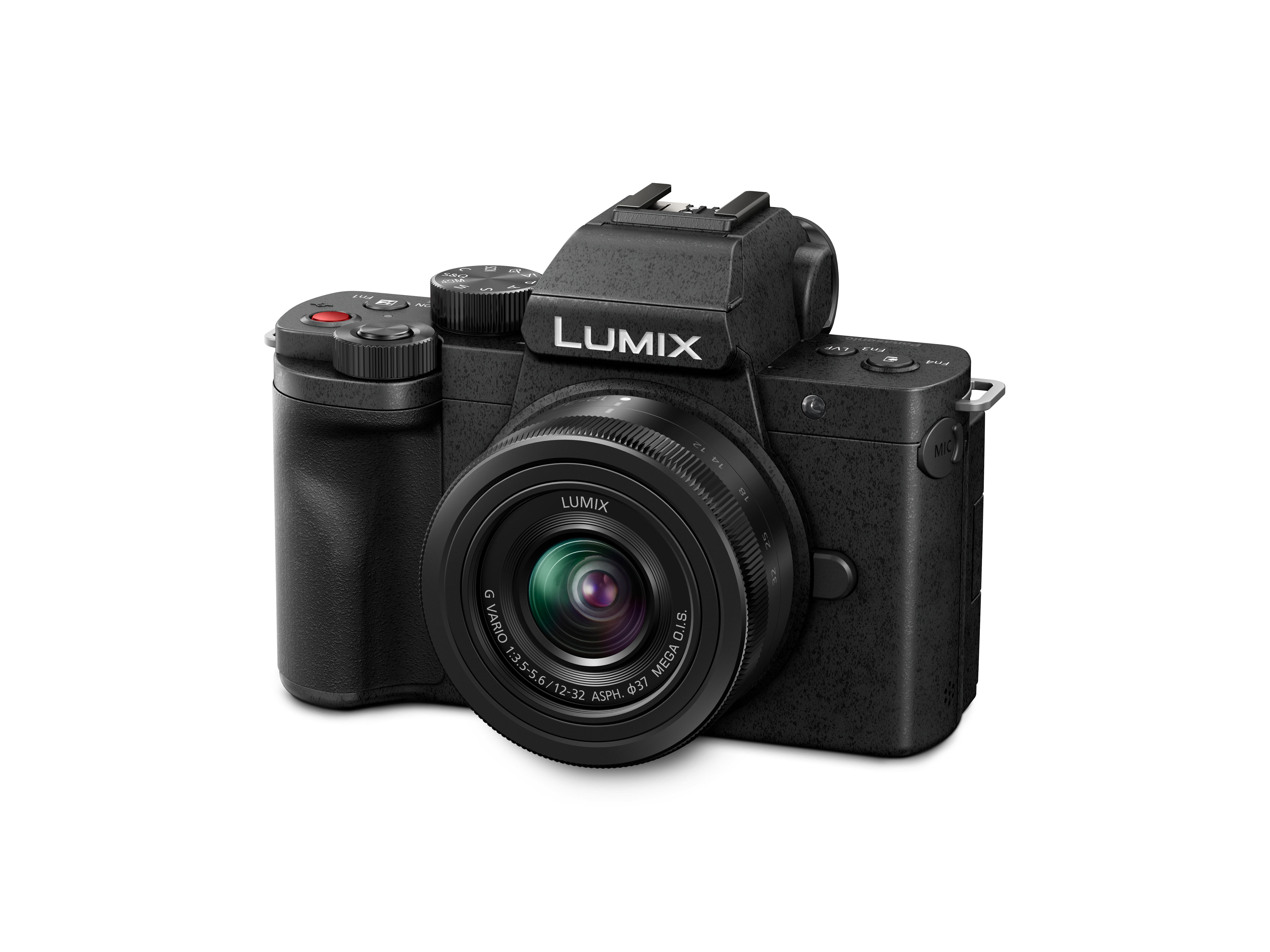 PANASONIC DC-G110WEG-K Kit Systemkamera mit Objektiv 12-32 mm, 35-100 mm, 7,5 cm Display Touchscreen