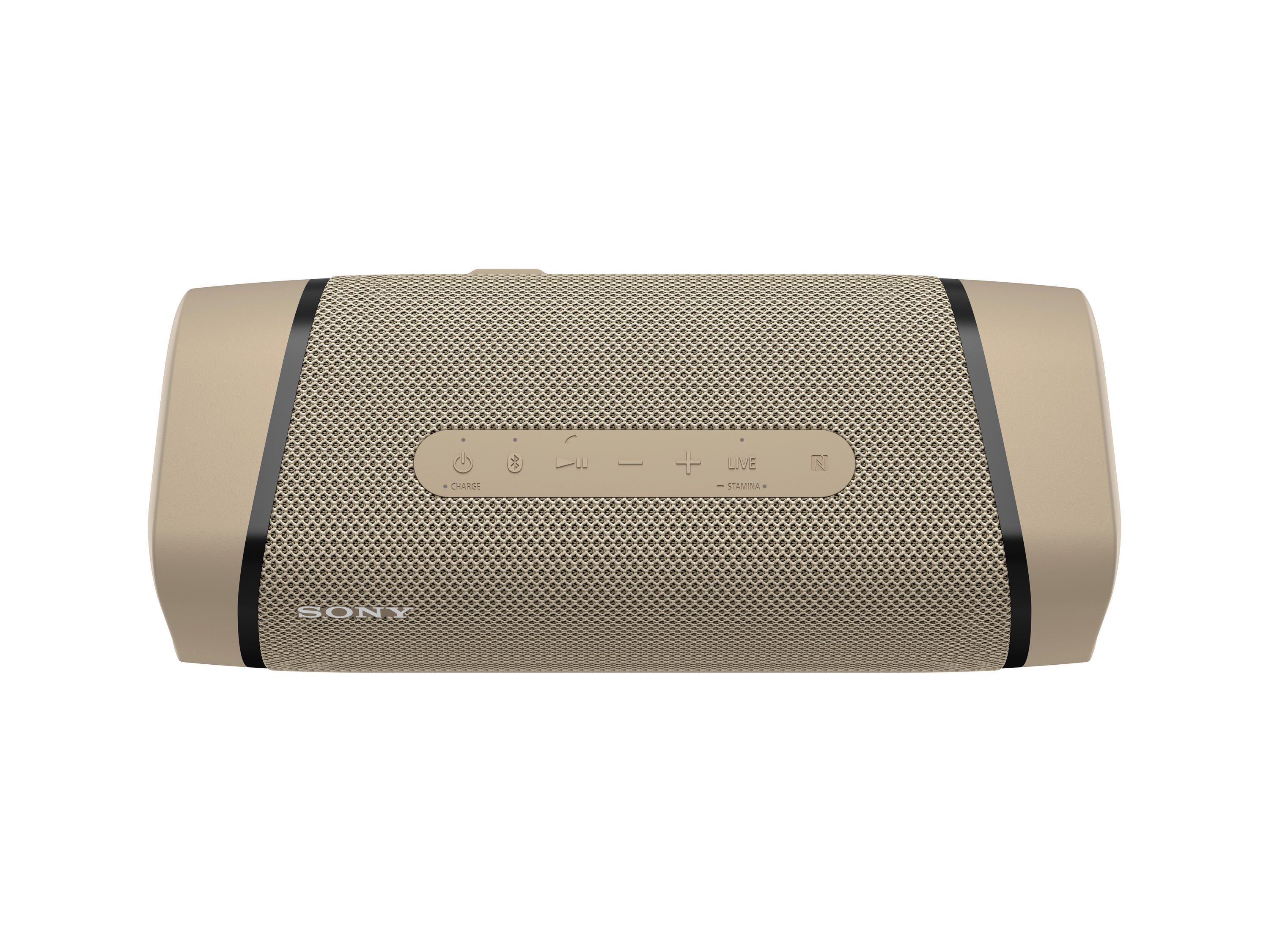 SONY SRS-XB33 tragbar, kabellos, Lautsprecherbeleuchtung, EXTRA BASS Bluetooth Lautsprecher, Beige, Wasserfest