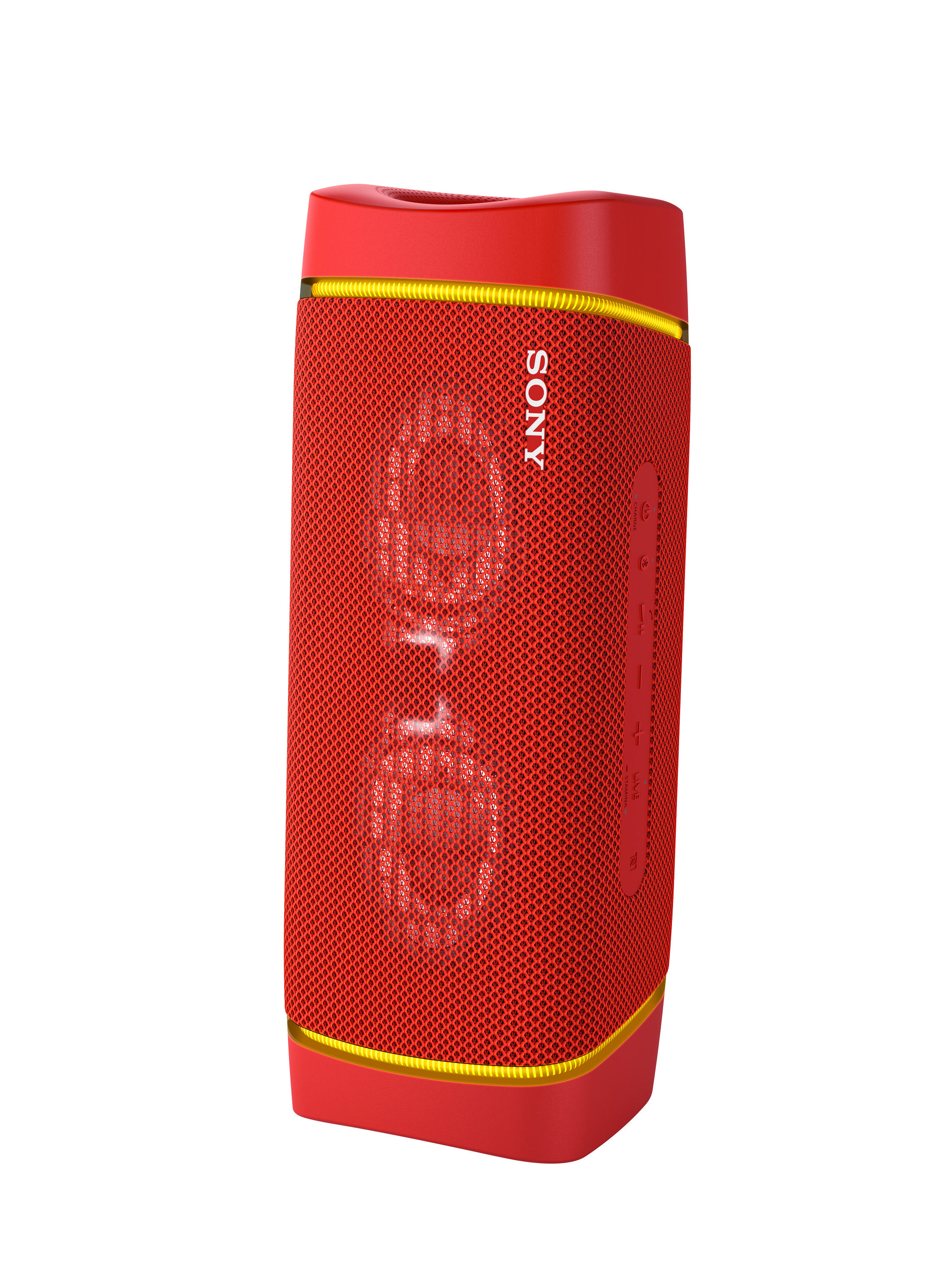 SONY SRS-XB33 tragbar, kabellos, Lautsprecherbeleuchtung, EXTRA BASS Bluetooth Lautsprecher, Rot, Wasserfest