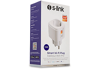 S-LINK Swapp Wifi Tuya Destekli SL-01 16 Amper Akıllı Priz Beyaz_1