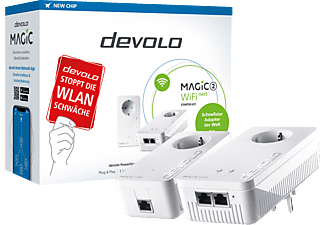 DEVOLO 8614 Magic 2 WiFi next Starter Kit Powerline Adapter 2400 Mbit/s Kabellos und Kabelgebunden