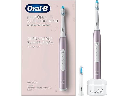 ORAL-B Pulsonic Slim Luxe 4100 - Elektrische Zahnbürste (Rosegold/Weiss)