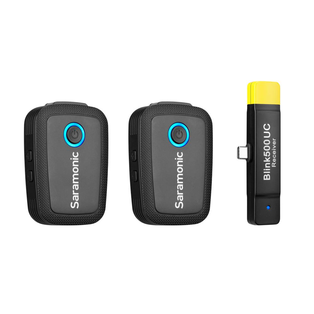 SARAMONIC Blink 500 B6 Kablosuz Type-C Android Telefonlar İçin 2’li Yaka Mikrafon Sistemi Siyah