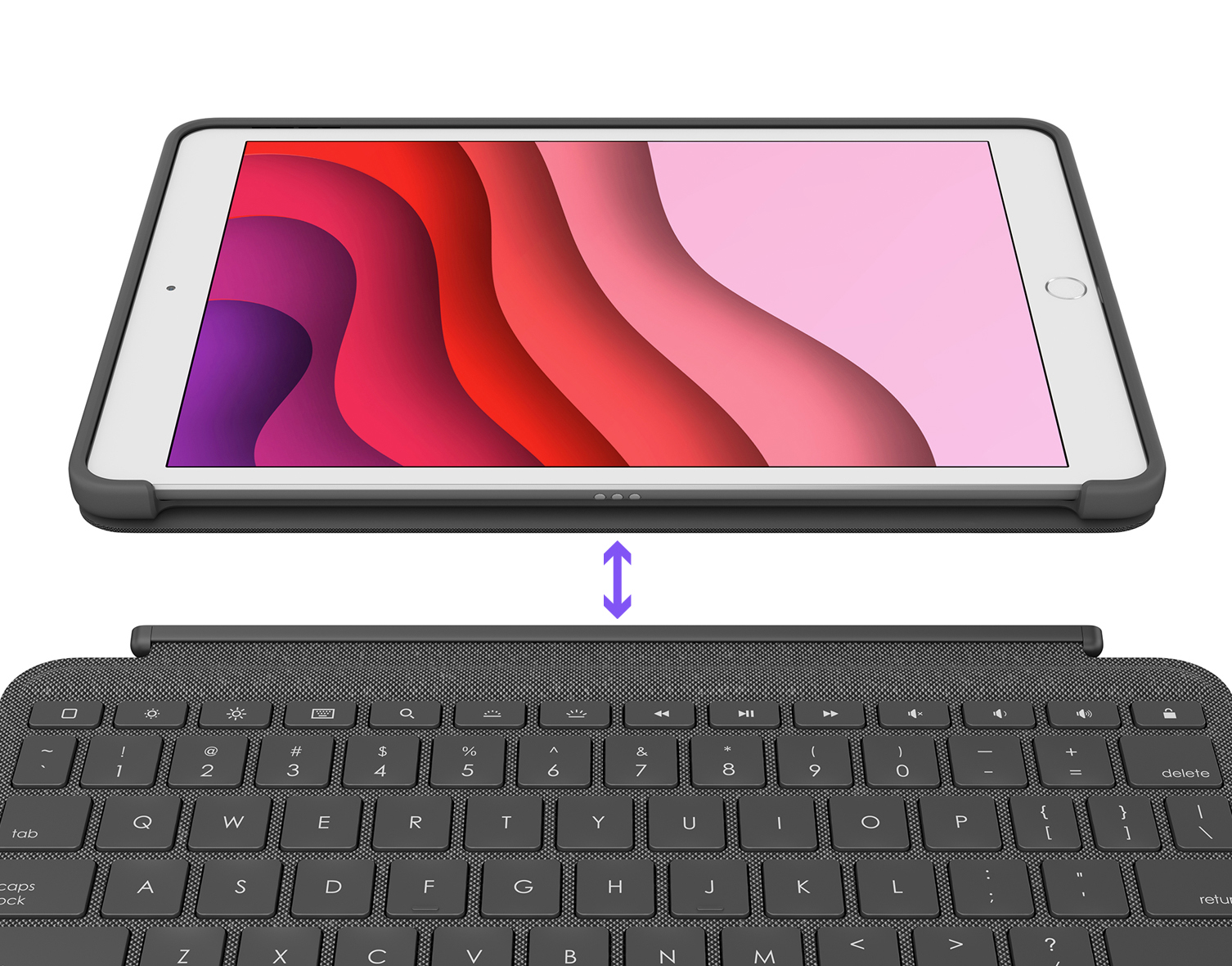 Toetsenbordhoes voor iPad 10,2 inch, hoes voor iPad 9/8/7 generatie, 360° touchpad, flip harde schaal, slim cover, draadloze Bluetooth toetsenbordhoes, 7 achtergrondverlichting, Auto Sleep/Wake