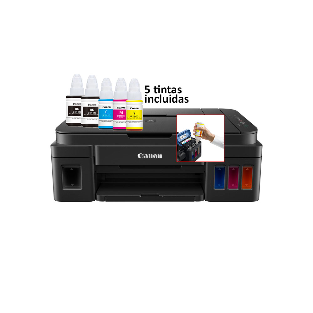 Impresora Canon Pixma g3501 tinta wifi megatank rellenables negro recargable