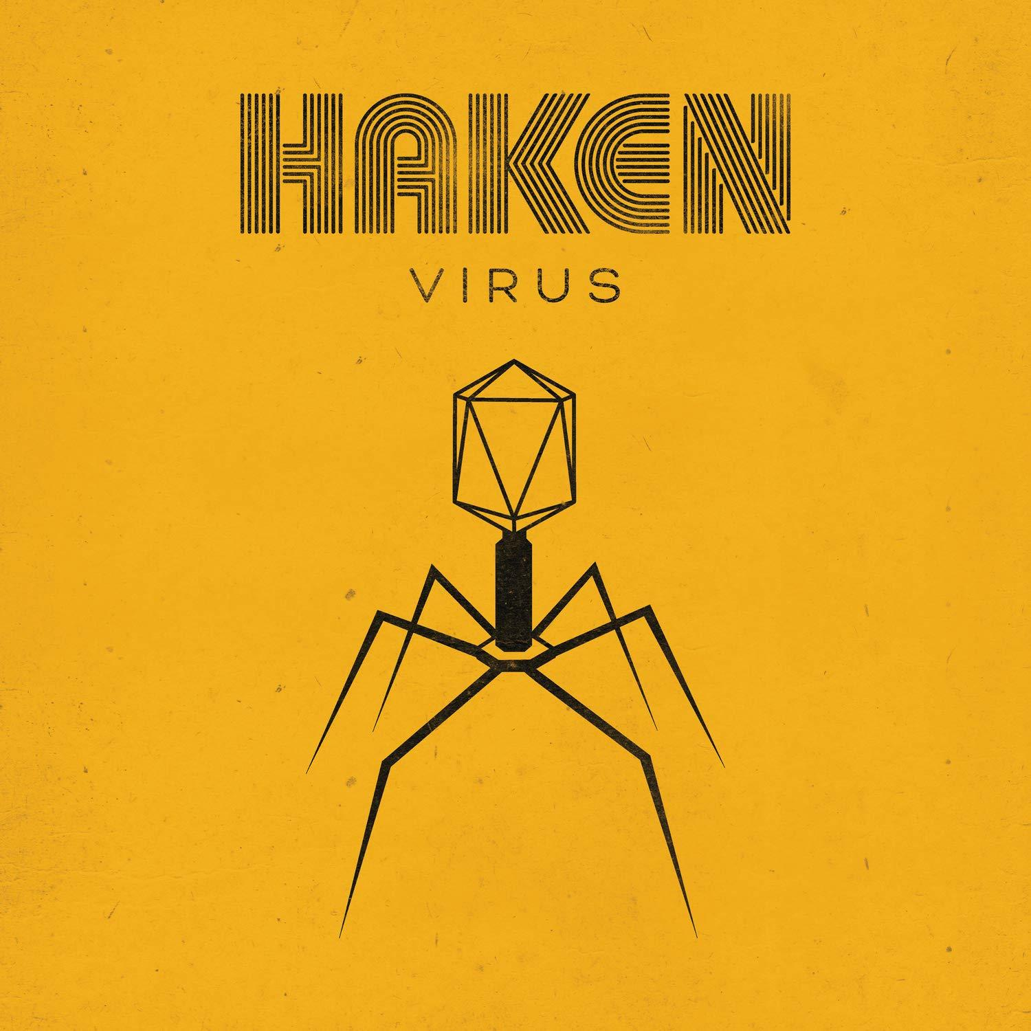 Pochette d'album avec une illustration de virus géométrique sur fond jaune, avec le nom du groupe.