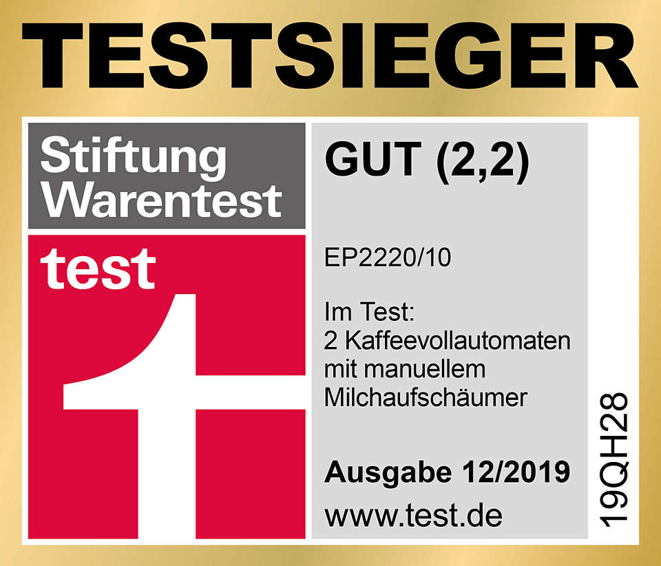 Testauszeichnung. Weißer Text auf rotem und goldenem Hintergrund. Nummer 1.