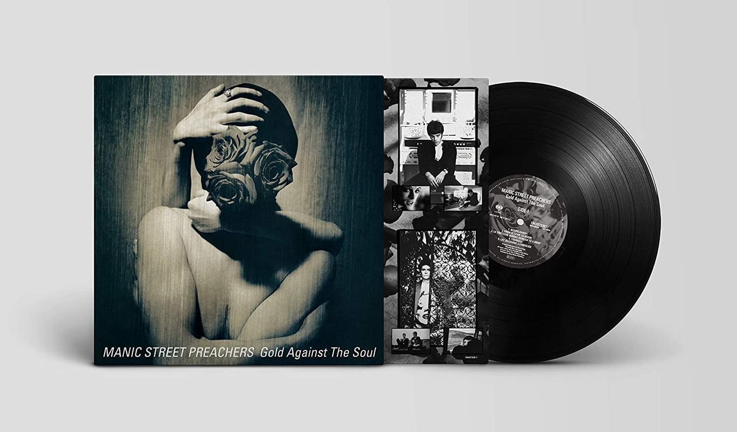 Vinyl-Schallplattenhülle. Kunst zeigt eine Person mit Rosen im Gesicht und Albumtitel.