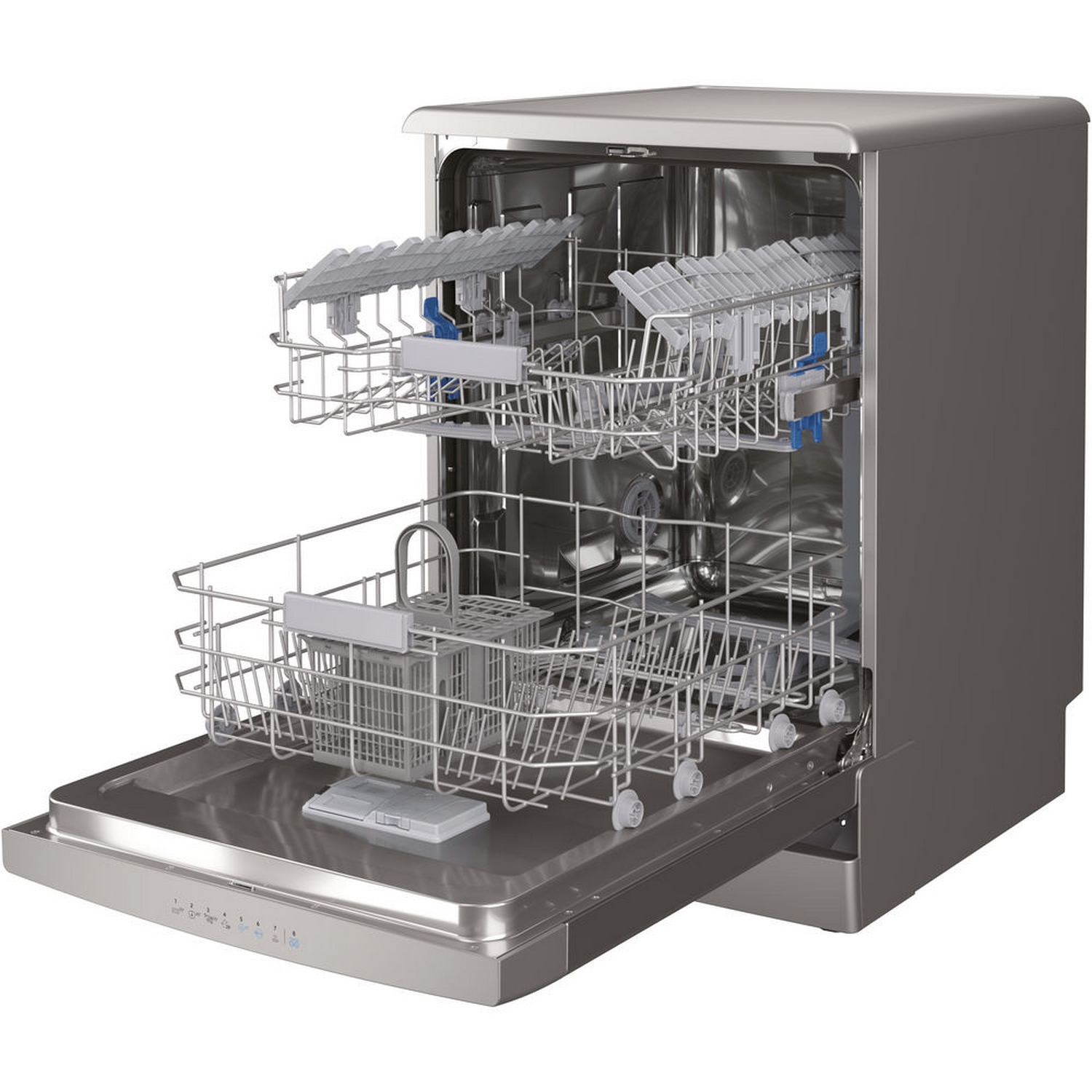 Lavavajillas - Indesit DFO 3C23 A X, Independiente, 14 servicios, 7 programas, eXtra Higiene, 60 cm, Inox