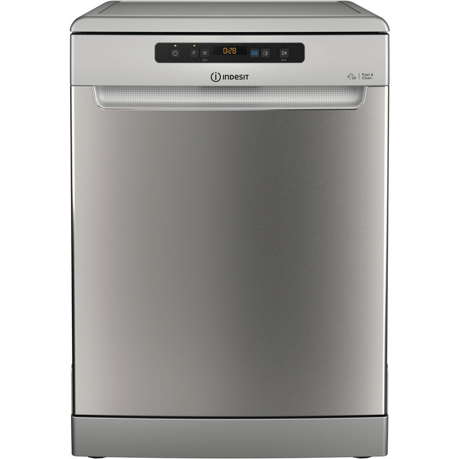 Lavavajillas - Indesit DFO 3C23 A X, Independiente, 14 servicios, 7 programas, eXtra Higiene, 60 cm, Inox