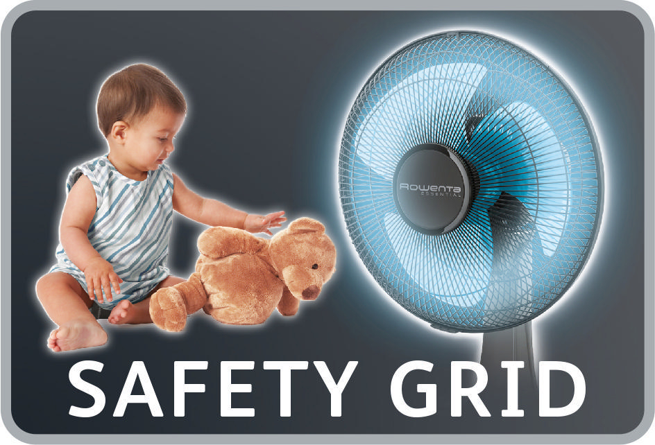ROWENTA VU2110 Tischventilator Grau/Blau/Schwarz (28 Watt)