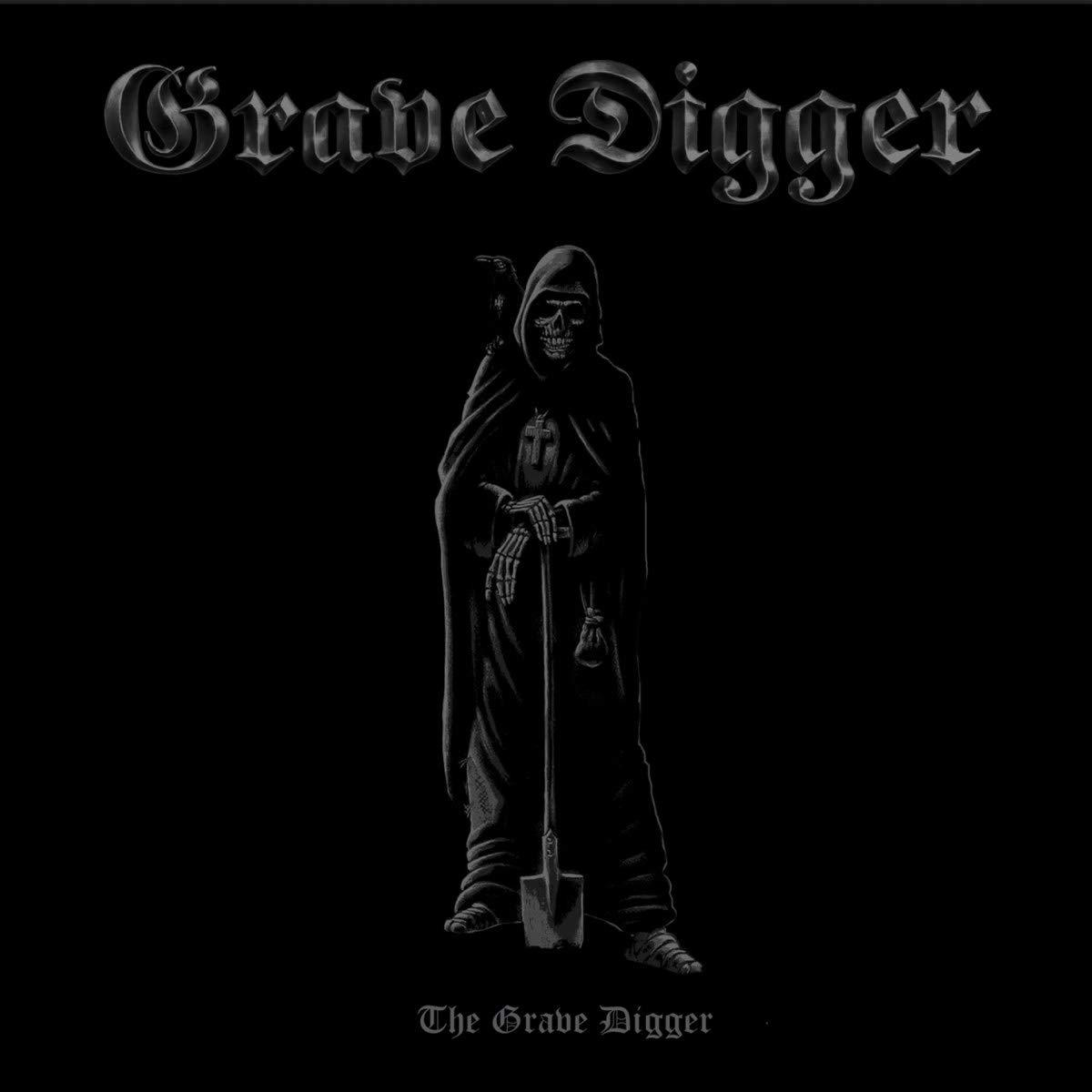 Albumcover mit 'Grave Digger' in stilisiertem Text, eine Sensenmannfigur hält eine Schaufel.