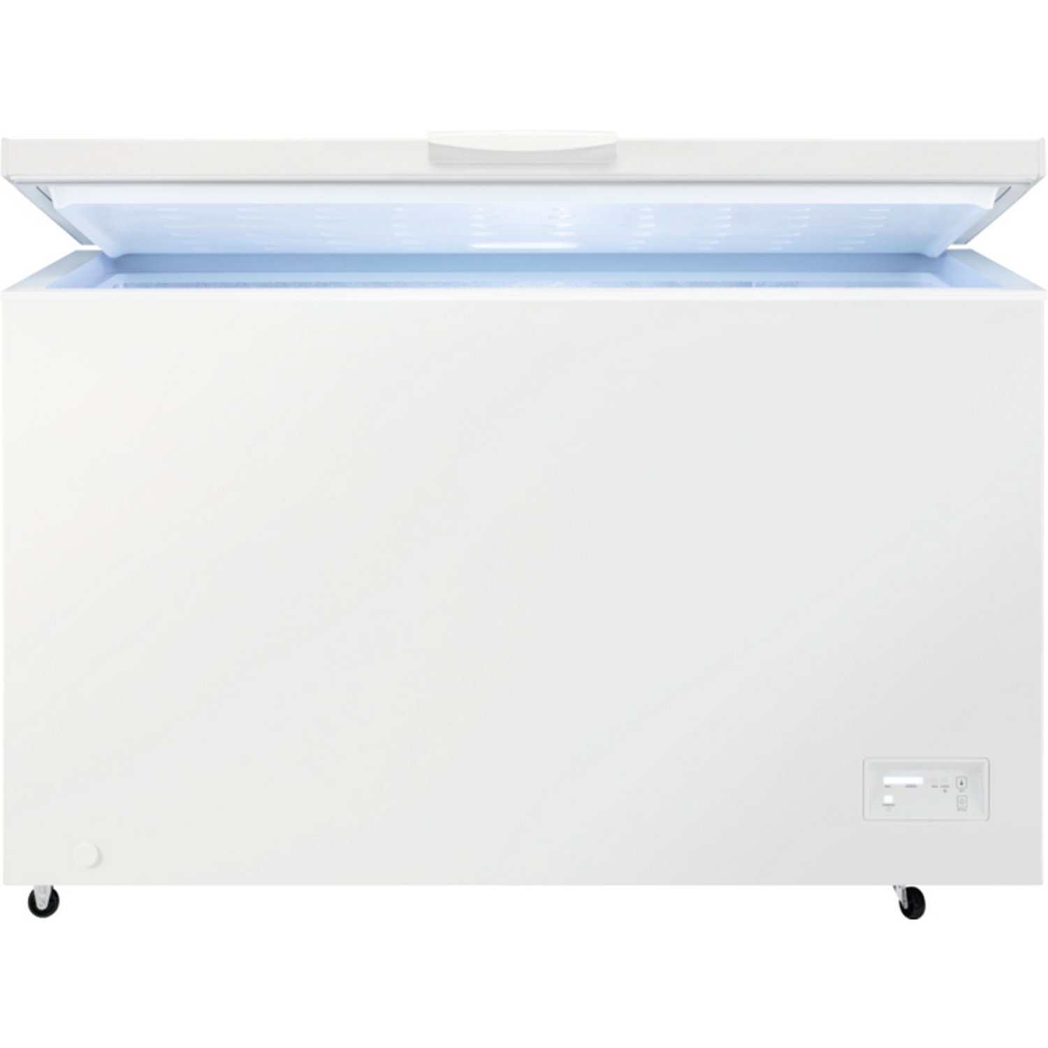 Congelador horizontal - Zanussi ZCAN38FW1, Cíclico, 371 l, Display LCD, Compresor Inverter, Blanco