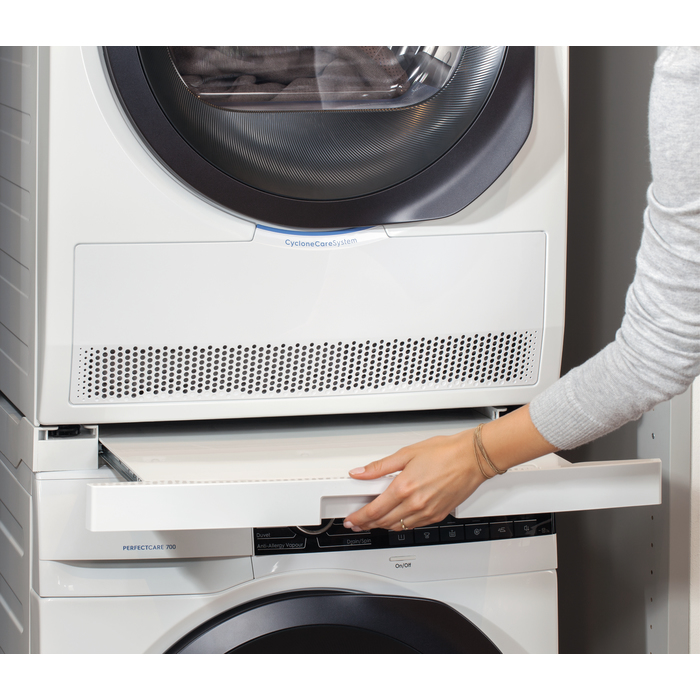 Accesorio lavadora - Bastidor lavadora y secadora, AEG STA9GW, Bandeja deslizante 54-60 cm, Blanco