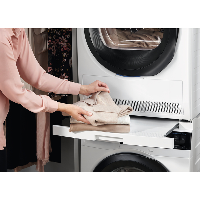 Accesorio lavadora - Bastidor lavadora y secadora, AEG STA9GW, Bandeja deslizante 54-60 cm, Blanco
