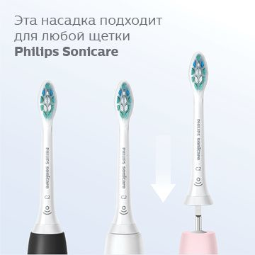 Trois têtes de brosse à dents, deux sur des manches blancs, une attachée à une base rose.