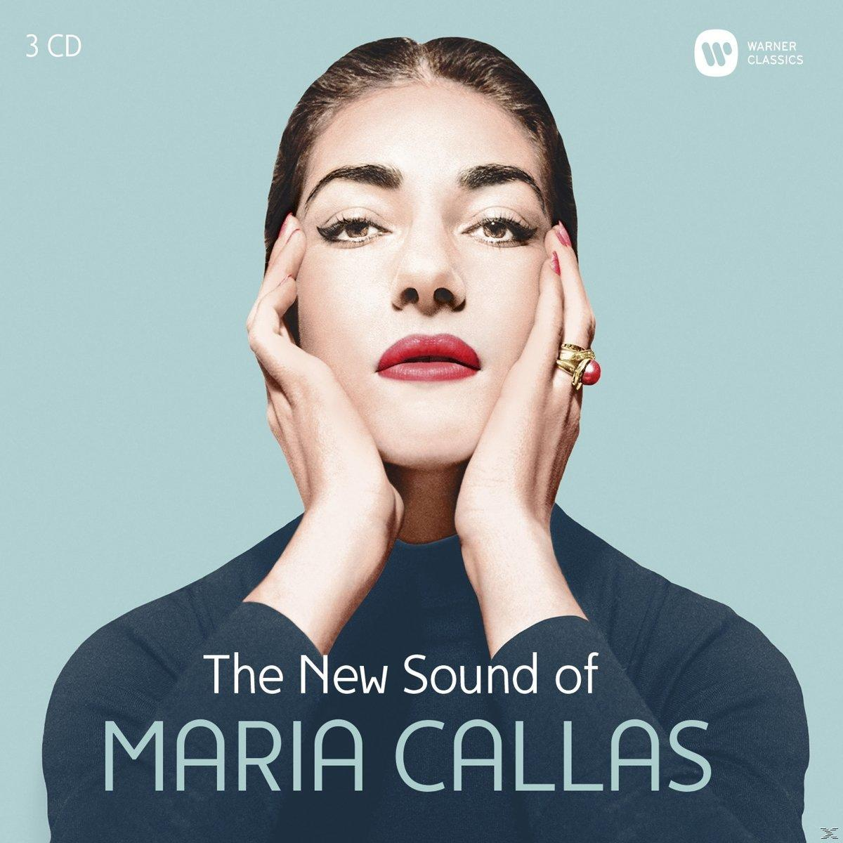 Egy sötét felsőt viselő nő a kezével a fejét fogja. A szöveg így szól: The New Sound of Maria Callas.