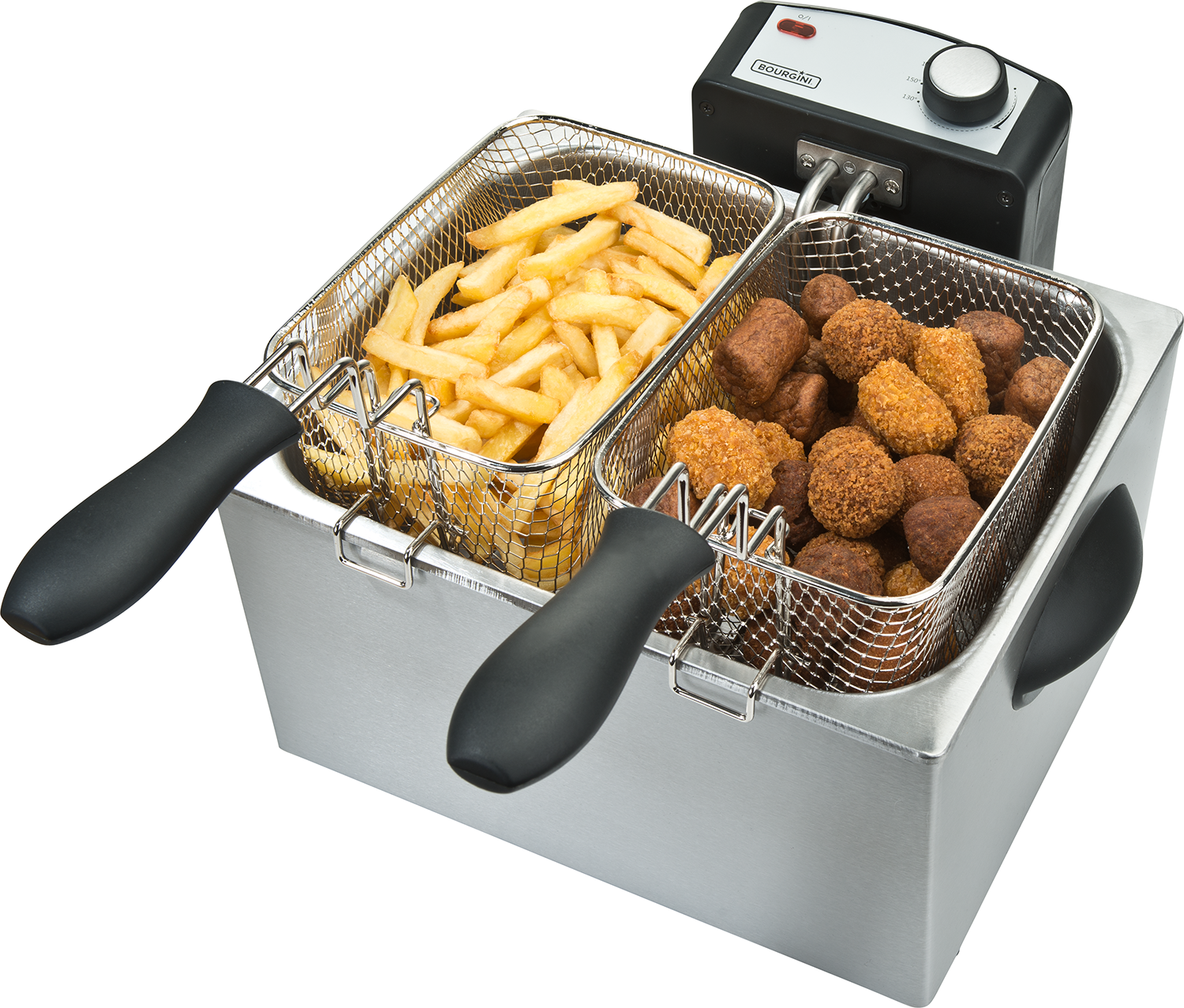 BOURGINI Classic Triple Deep Fryer Zilver