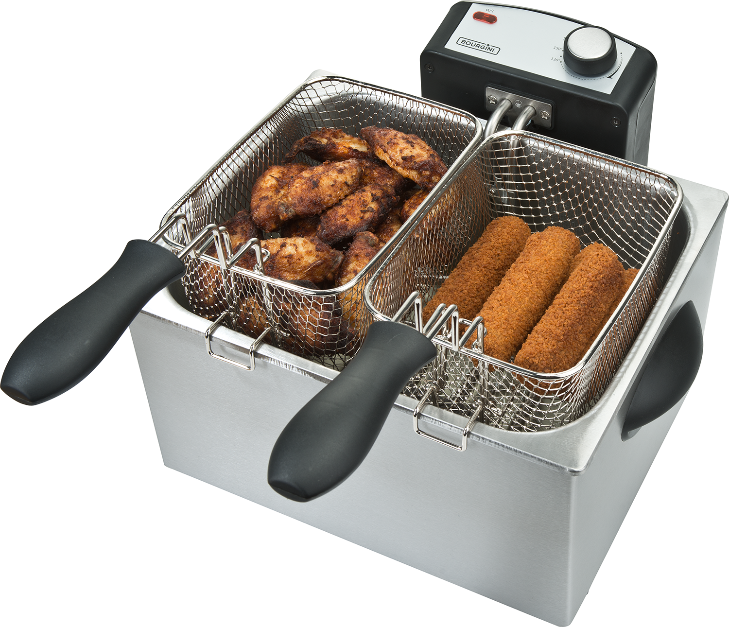 BOURGINI Classic Triple Deep Fryer Zilver