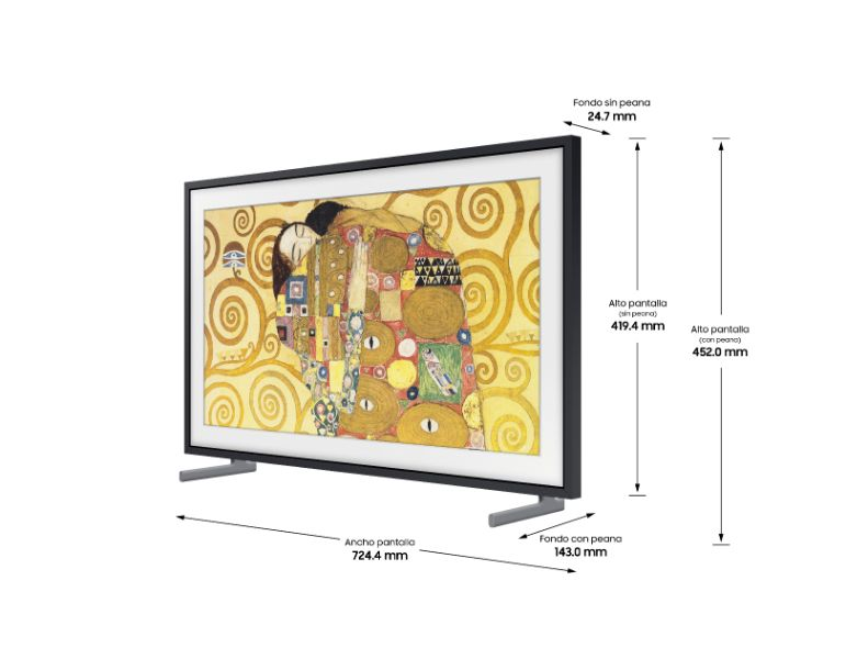 TV QLED 32" - Samsung The Frame QE32LS03TBKXXC, Full-HD, Smart TV, Quantum Dot, HDTV, WiFi, HDMI, Negro