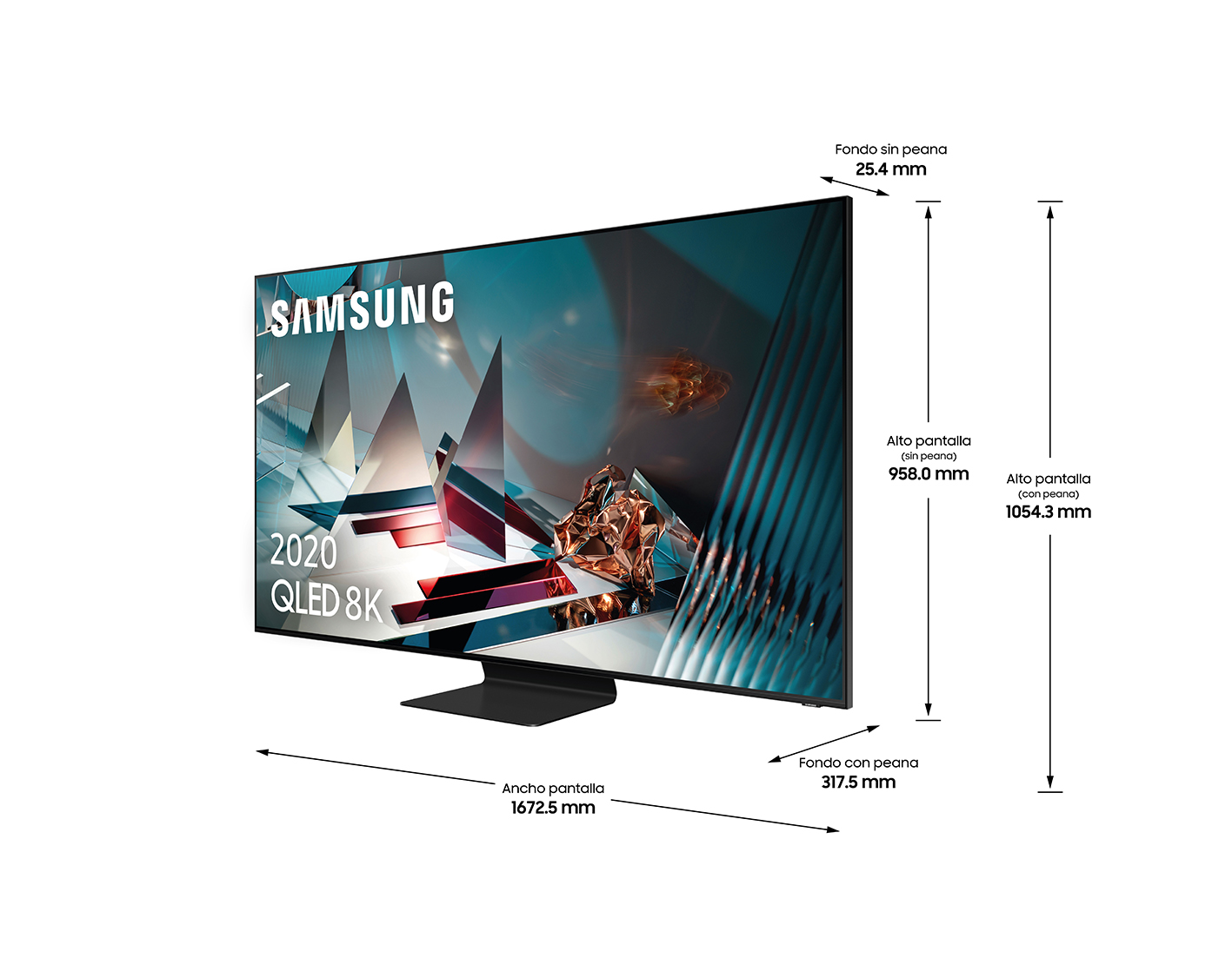 TV QLED 75" - Samsung QE75Q800TATXXC, UHD 8K, 7680 x 4320 píxeles, IA, Procesador Quantum 8K, HDMI, Negro
