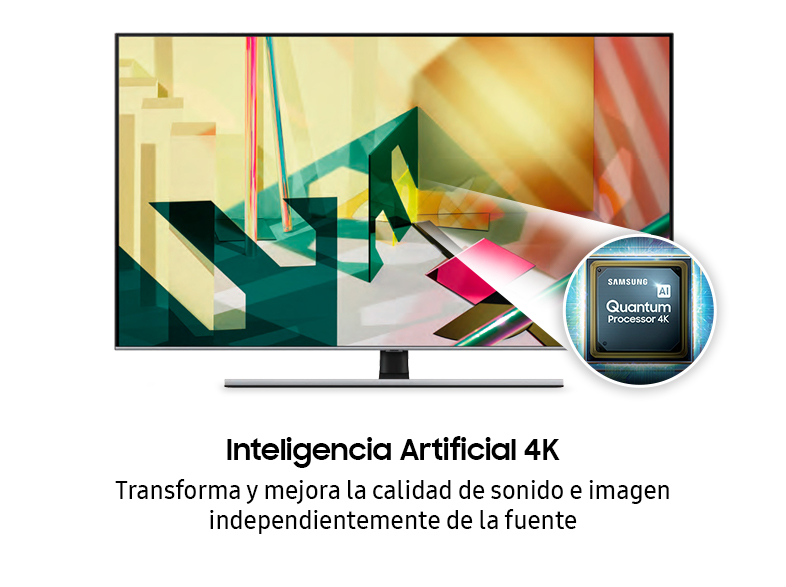 TV QLED 65" - Samsung QE65Q75TATXXC, 4K UHD, 3840 x 2160 píxeles, CI +, Asistentes de Voz, Procesador 4K