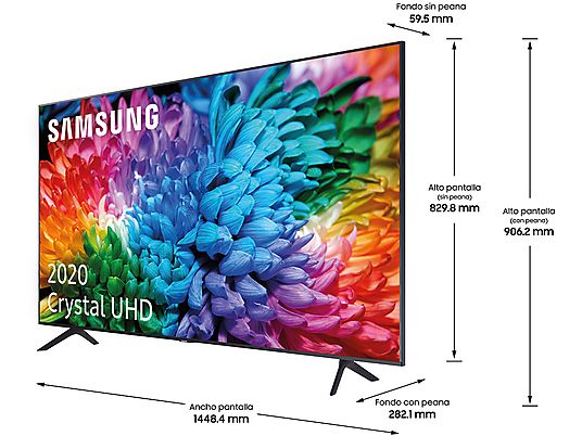 TV LED 65" - Samsung Crystal UHD 65TU7125, UHD, 4K Real, Smart TV, HDR10+, Compatible con Asistentes de Voz