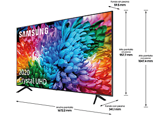 TV LED 75" - Samsung Crystal UHD 75TU7125, Smart TV, 4K Real y HDR10+, Compatible Asistentes de Voz, Tap View