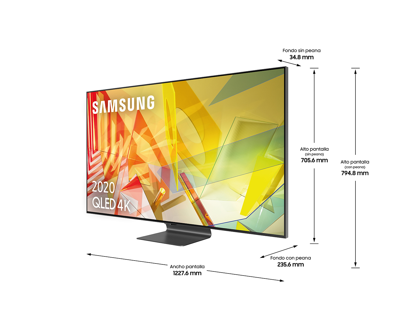 TV QLED 55" - Samsung QLED 4K 2020 55Q95T, Smart TV 55", Direct Full Array HDR 2000, IA 4K UHD, Asistentes de voz Integrados