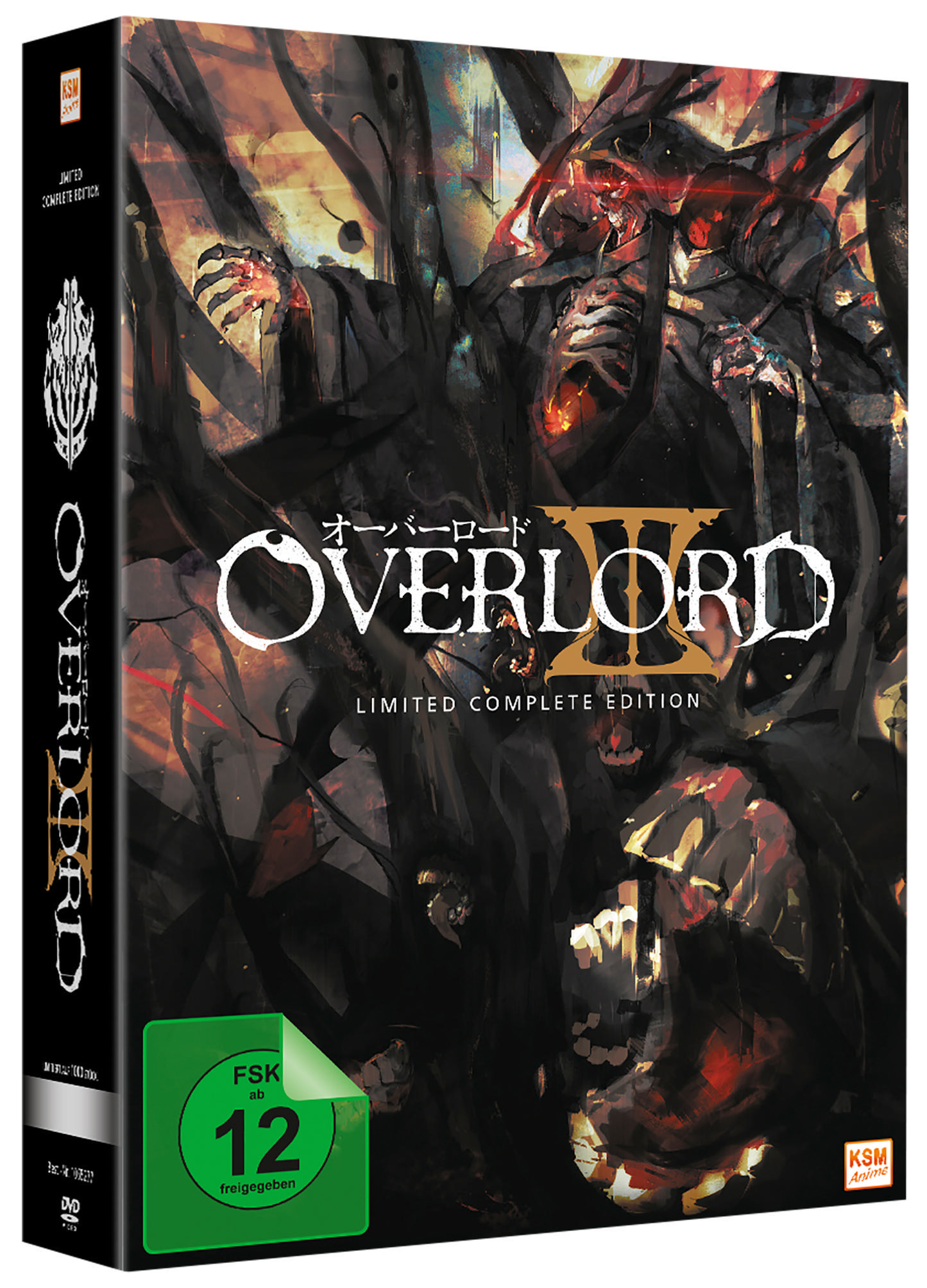 DVD-Boxset von Overlord III Limited Complete Edition. Enthält eine dunkle Fantasy-Illustration mit einer Figur im Zentrum.