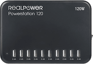 REALPOWER Power Station 120 Powerbank Universal 120 Watt, Schwarz