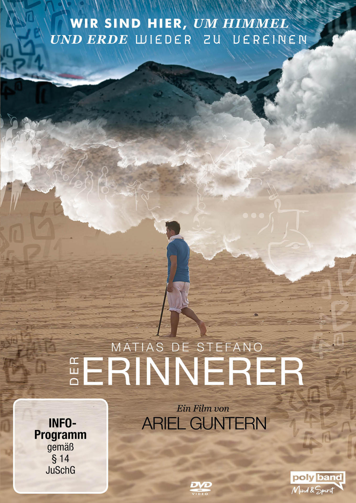 DVD-Cover: Mann geht in der Wüste, wolkiger Himmel, Titel „Der Erinnerer“.
