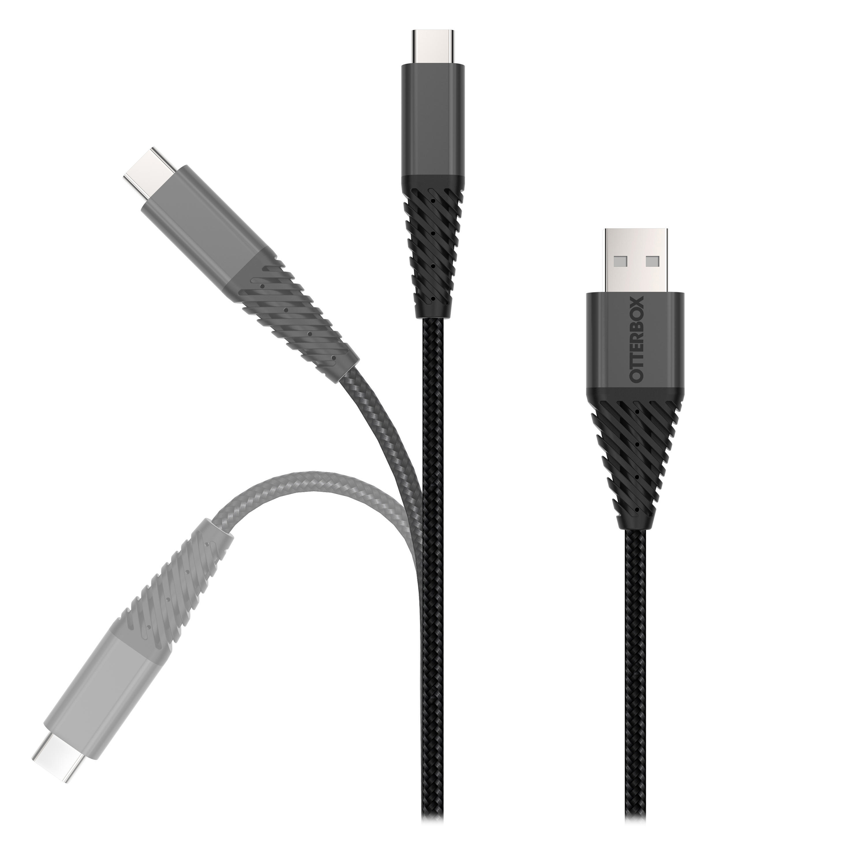 OTTERBOX CONNECTED+ USB-A to USB-C, Kabel, 3 m, Schwarz