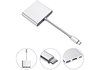 DAYTONA FC01 3 in 1 Type C HDMI USB Multi Adaptör Silver_2