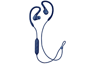 Auriculares deportivos - JVC HA-EC25W, De botón, Bluetooth, Hasta 6.5 horas, Compatible Asistente Voz, Azul
