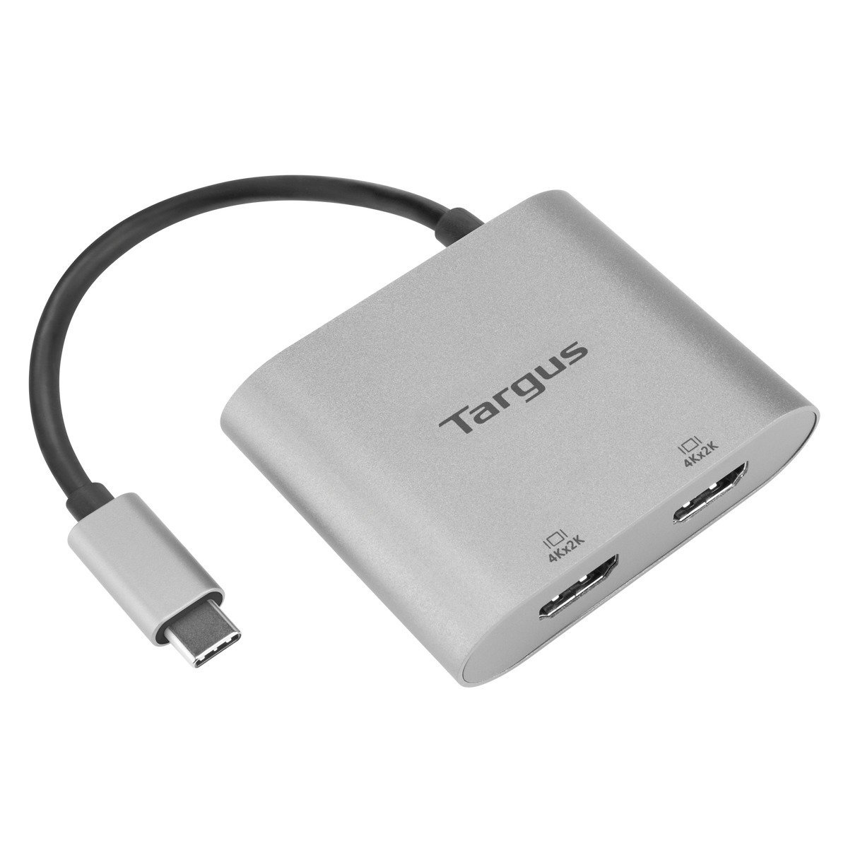 Adaptador USB-C 4k 2xHDMI - Targus ACA947EU, Docking Station, 2 puertos HDMI, 4K a 30 Hz, Plata