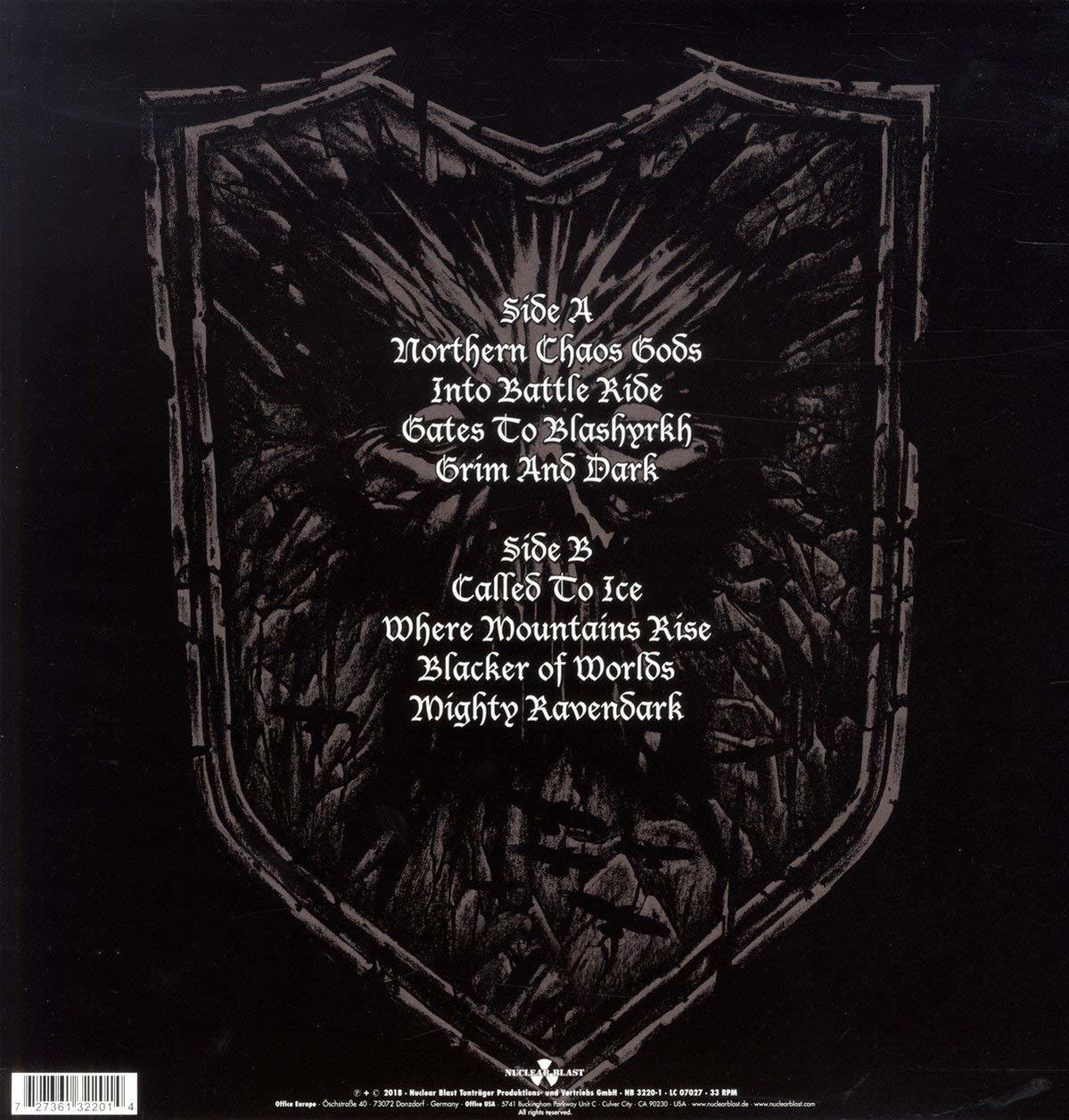 Bakelit lemez hátulja fekete háttérrel. A szöveg tartalmazza az album nevét és a számlistát.