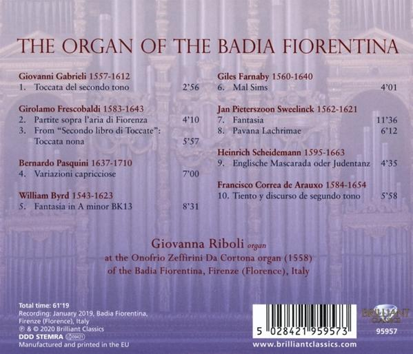 CD-Cover mit Noten und Text. Der Text listet verschiedene musikalische Kompositionen auf.