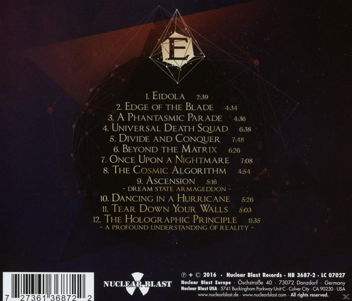 Album borító logóval és számlistával, sötét háttérrel.