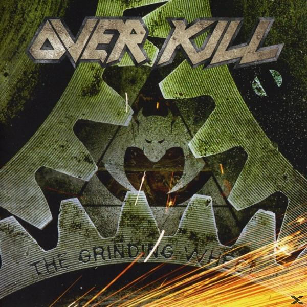 Album borító az 'Overkill' együttes nevével. Egy fogaskerék koponyával a központban, zöld/sárga színvilággal.