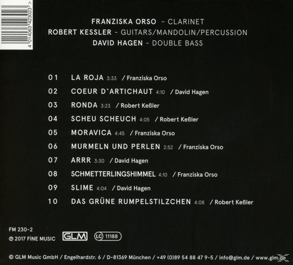 Die Rückseite einer Musik-CD mit Titelliste, Künstlernamen und Albumtitel.