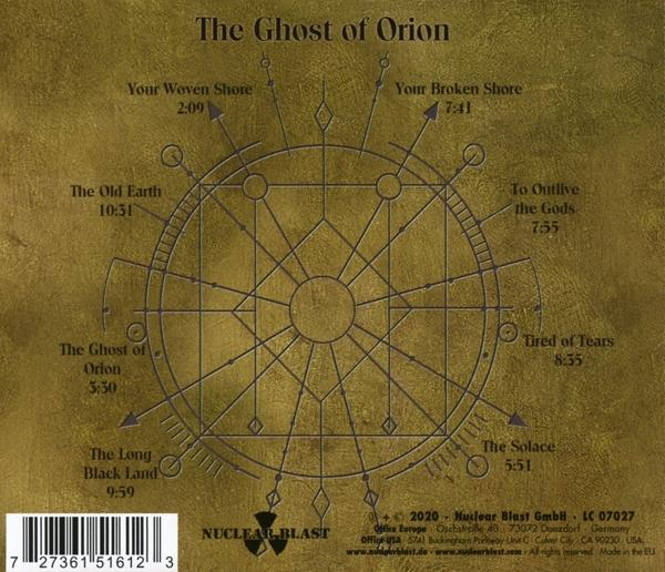 Album borító kör alakú dizájnnal és számlistával. A címe The Ghost of Orion.