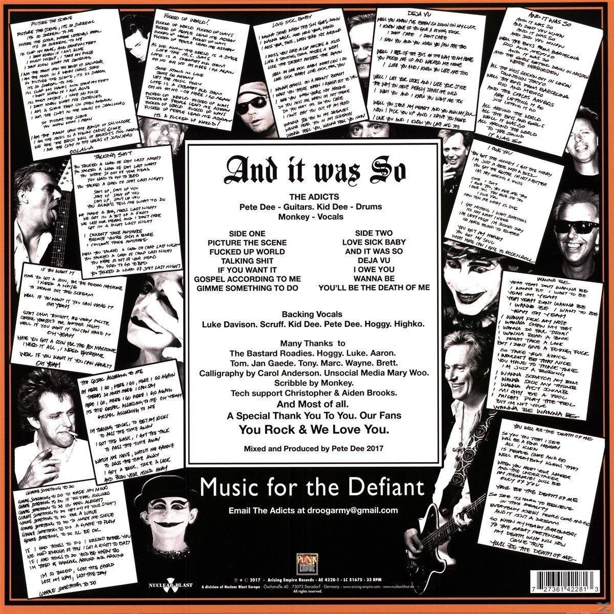 The Adicts - And It Was So!  - (Vinyl)